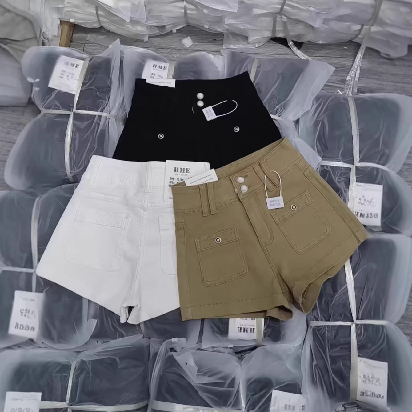Designer High-Waist Shorts Spring/Summer New Women's Denim Shorts Girlfriend Utility Denim Shorts Women's Fashion 7116