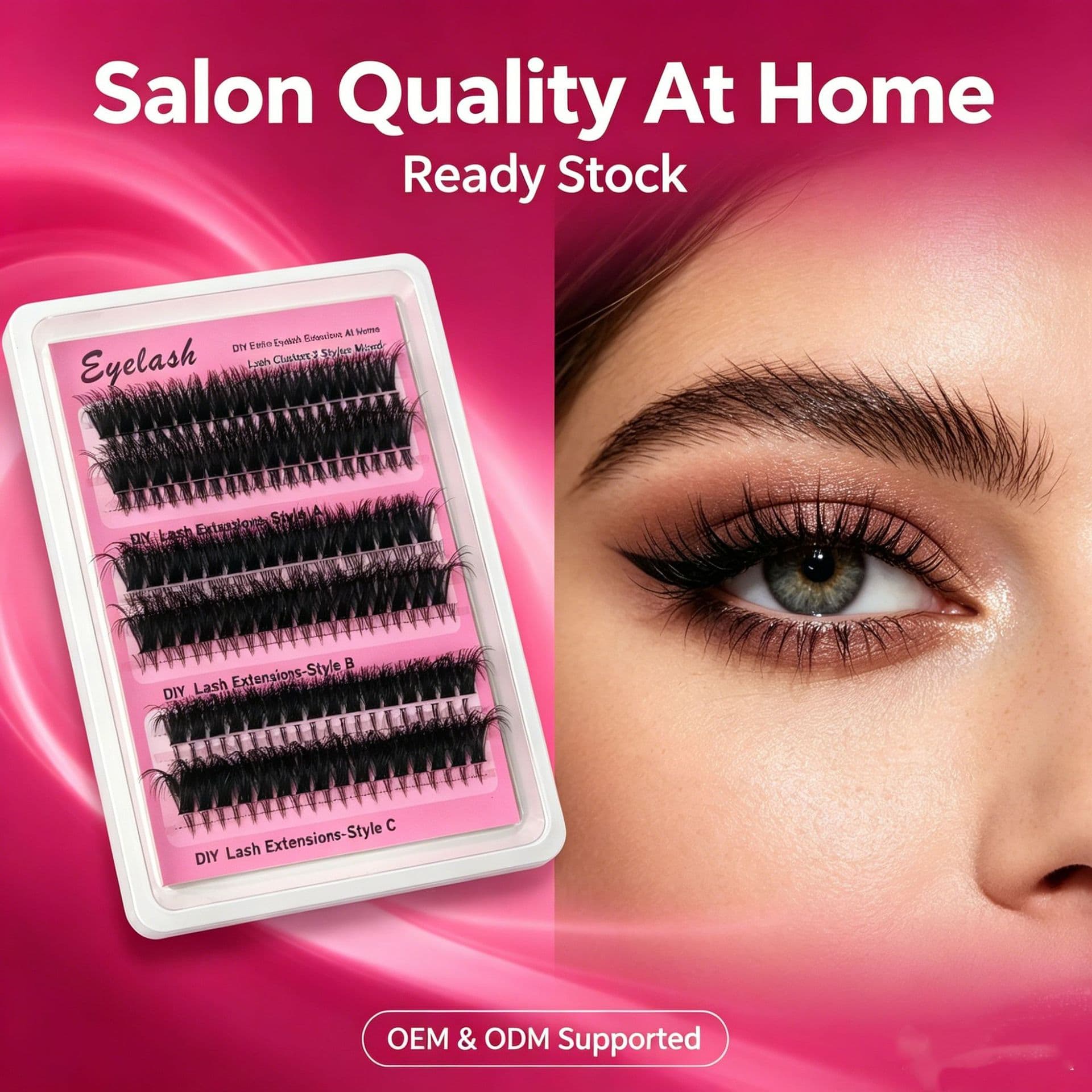 Cross-border DIY Self-lash Extension Bottom Cluster Lashes Thick Cat Eye Curled Segmented Lashes