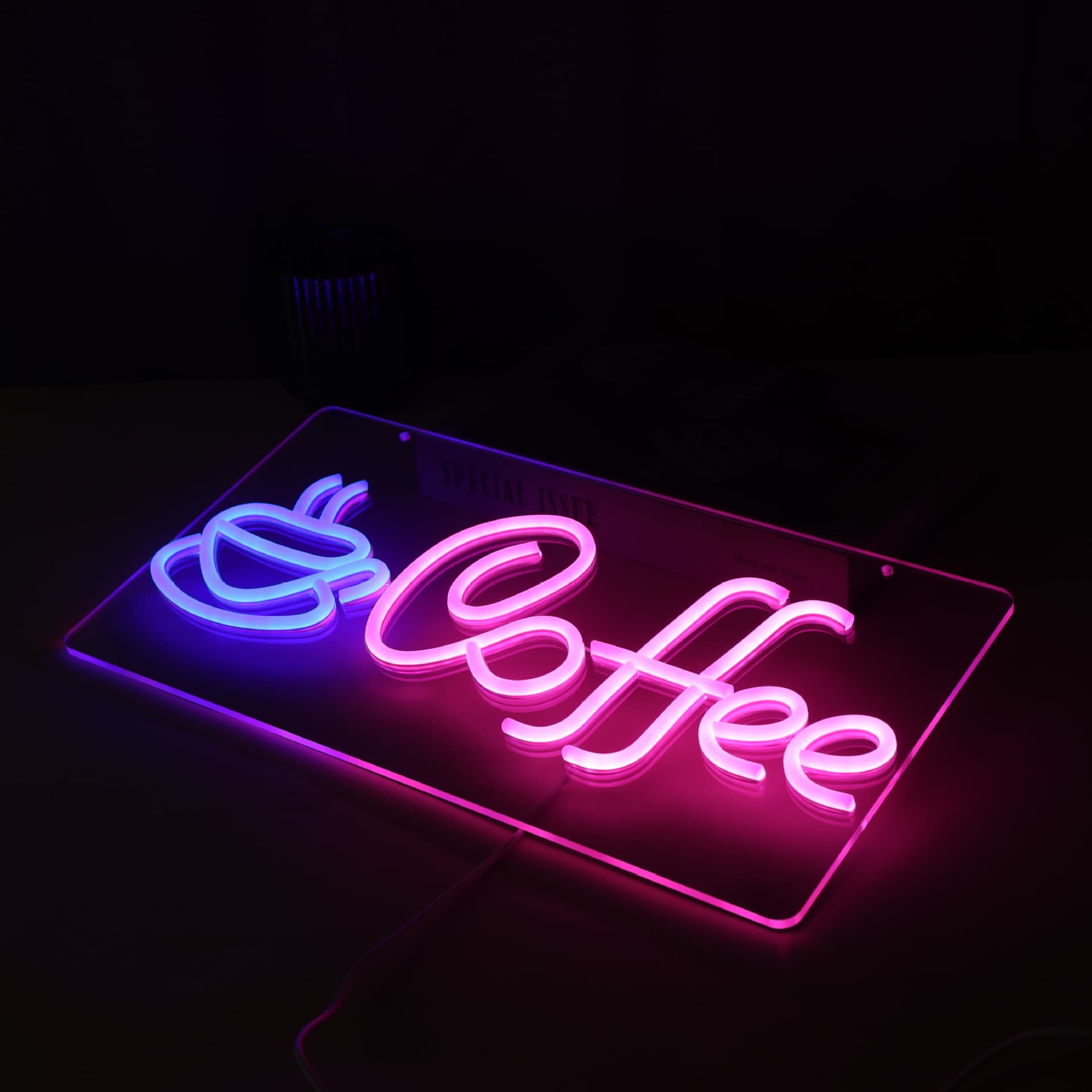 Foreign trade cross-border coffee light brand cafe bar outdoor sign factory led light dimmable atmosphere