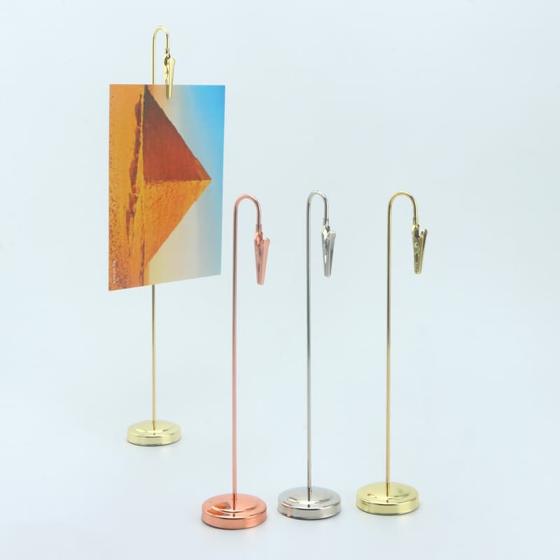 Source manufacturer metal creative bill holder electroplated color heart-shaped diamond message holder desktop storage note holder