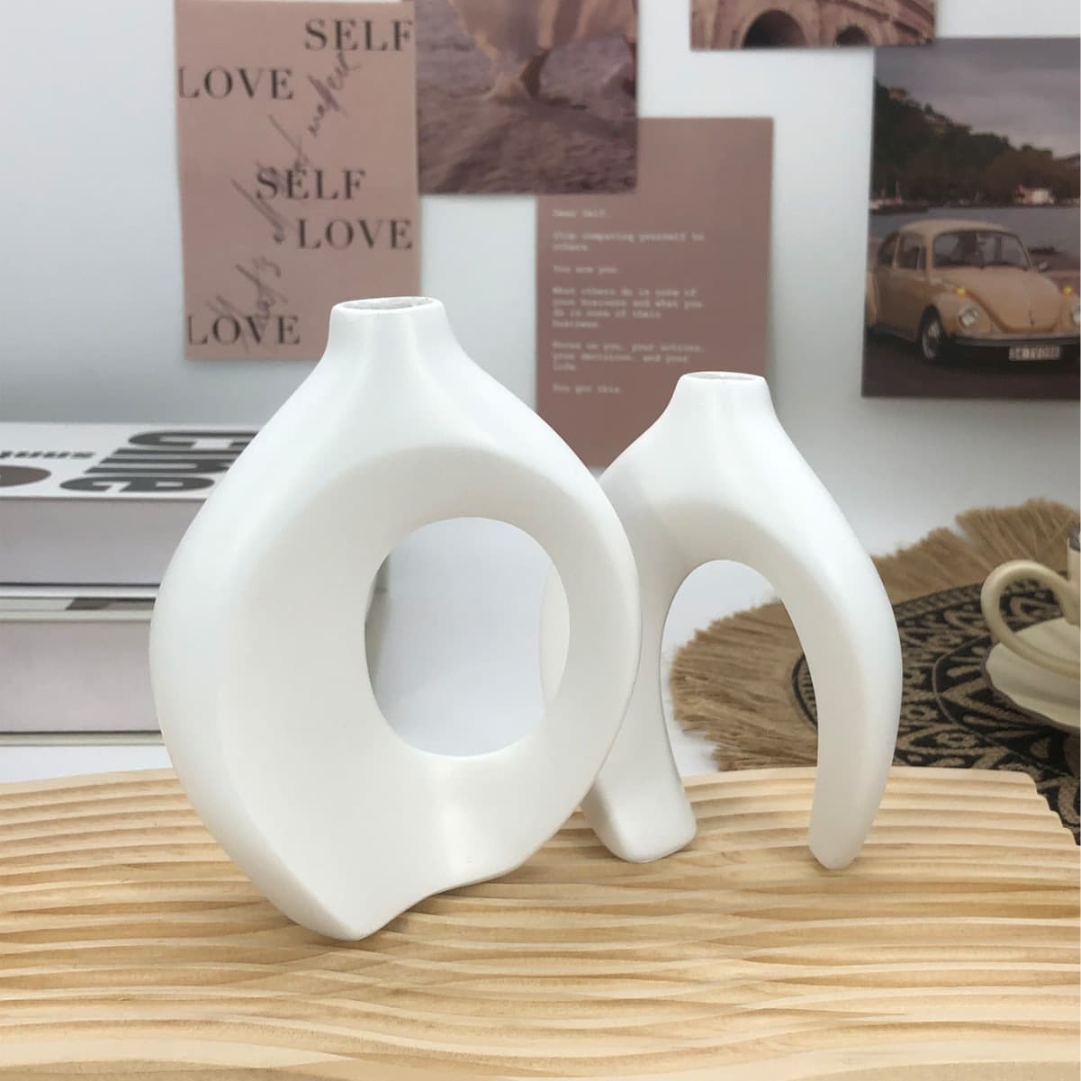 Cross-border Nordic hollow flower arrangement craft ornaments minimalist living room entrance tabletop home atmosphere decoration furnishings