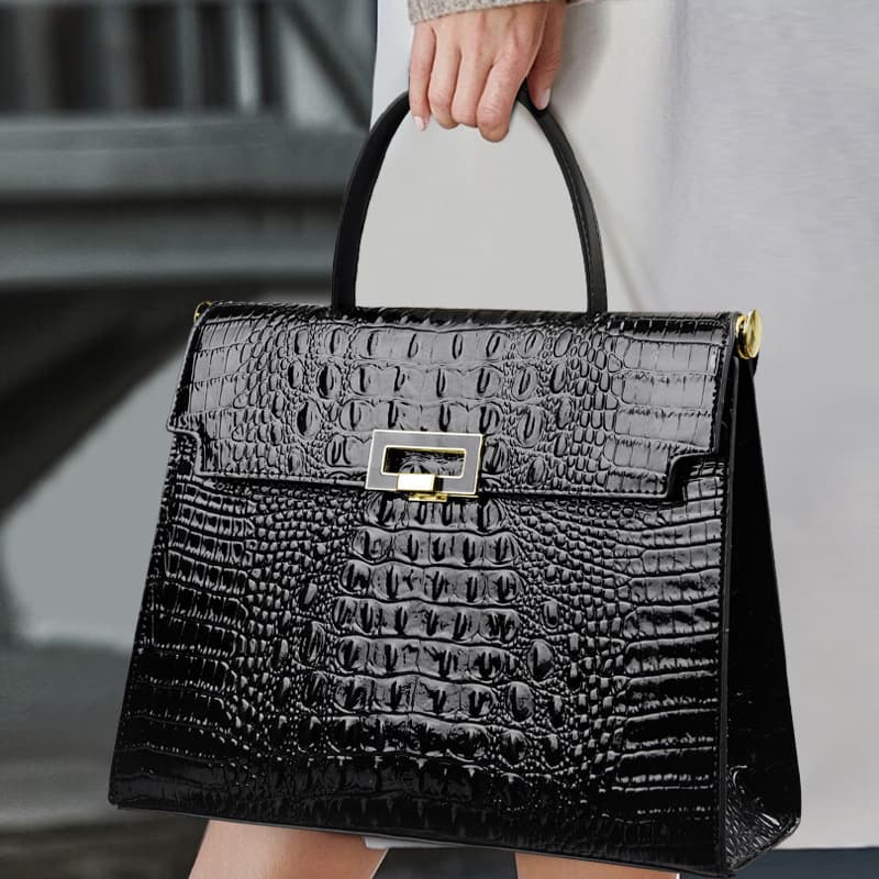 Cross-border counter commuter women's bag 2025 new crocodile pattern women's bag large capacity shoulder handbag woman bags
