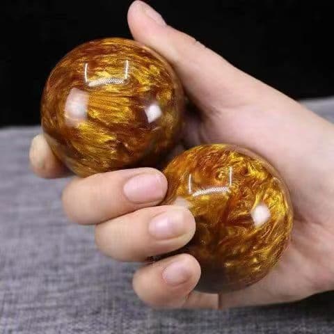 Golden willow handball, fitness ball, willow bracelet, hand-held massage piece, resin craft wholesale