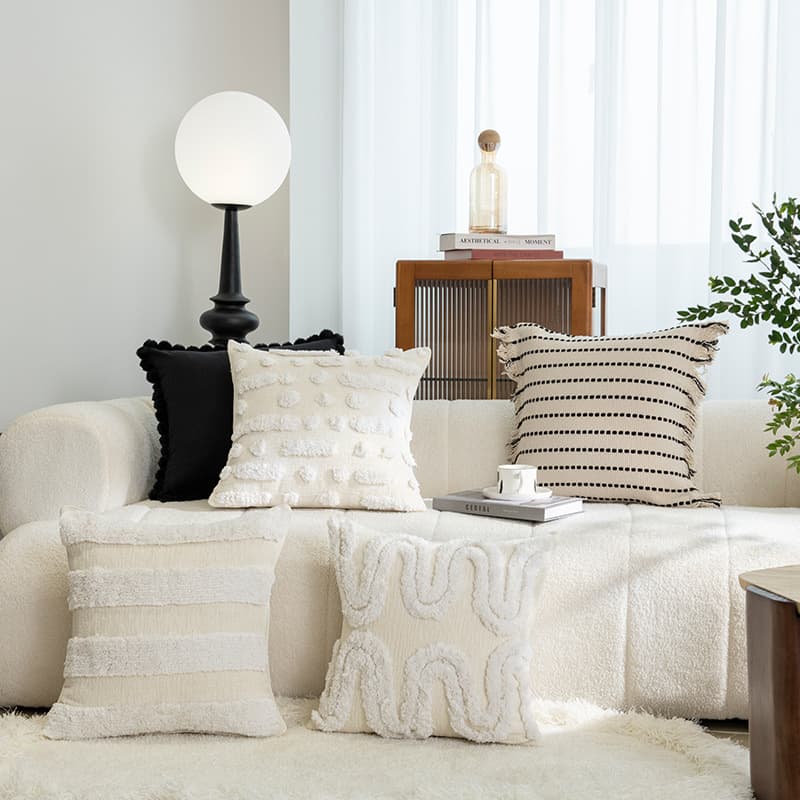 Cream Style Throw Pillow Cover Nordic Light Luxury High-End Sofa Cushion Cover Pillow Case Wholesale