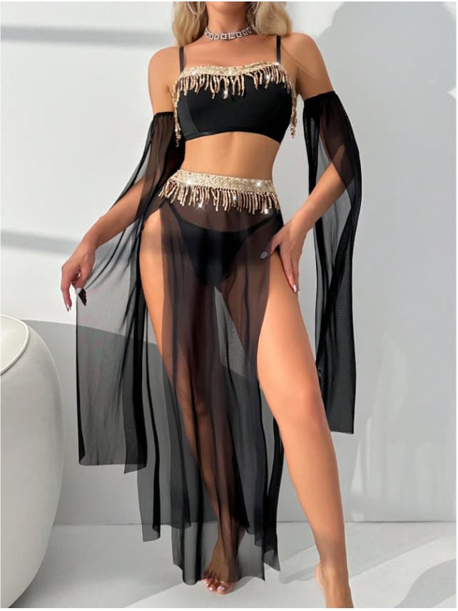 Cross-border Trade New Sexy Lingerie for Women with Rhinestone Fringe Decoration Chain Dance Costume Set