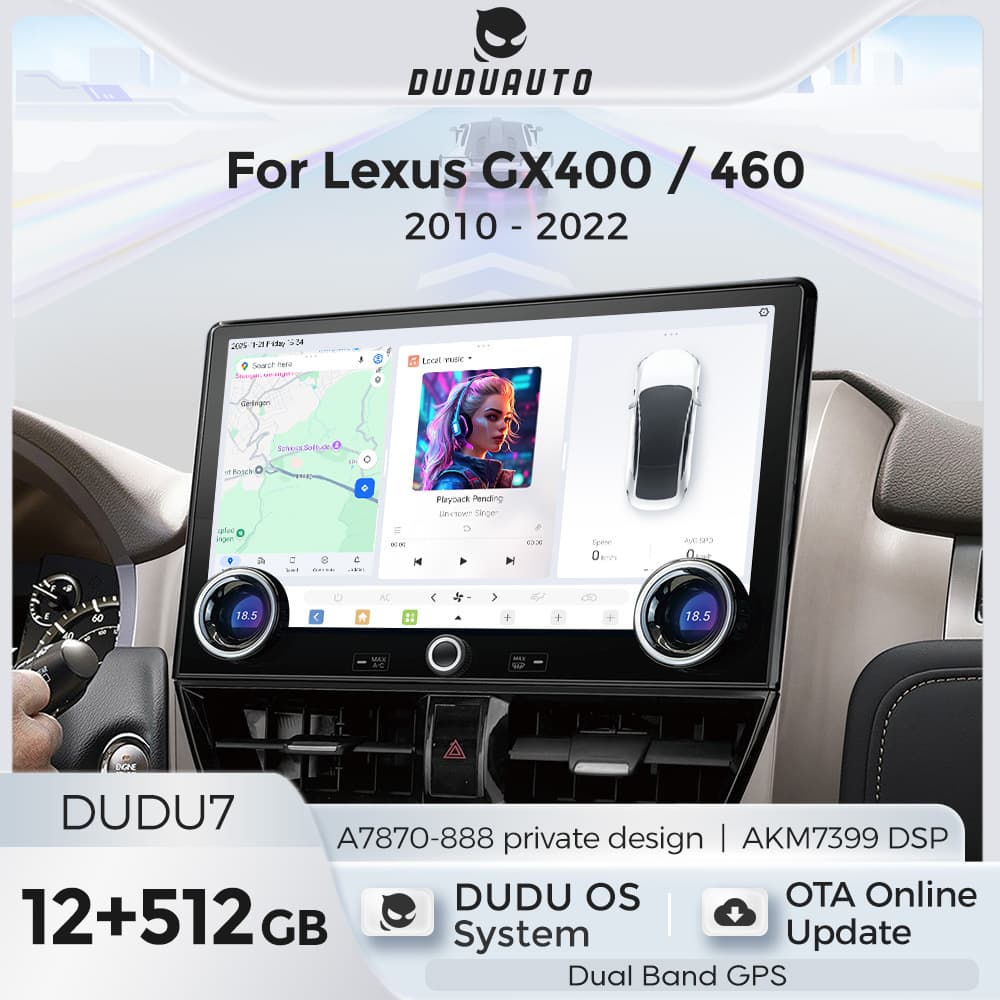 DUDUAUTO is suitable for Lexus GX400 2010-22 modified special DUDUOS Android Bluetooth navigation screen