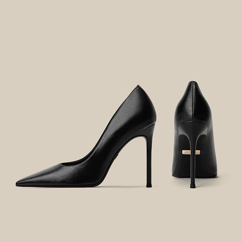 Soft Leather High Heels Women's Stiletto Pointed Toe 2025 New Spring, Summer, Autumn and Winter Versatile Nude Professional Shoes