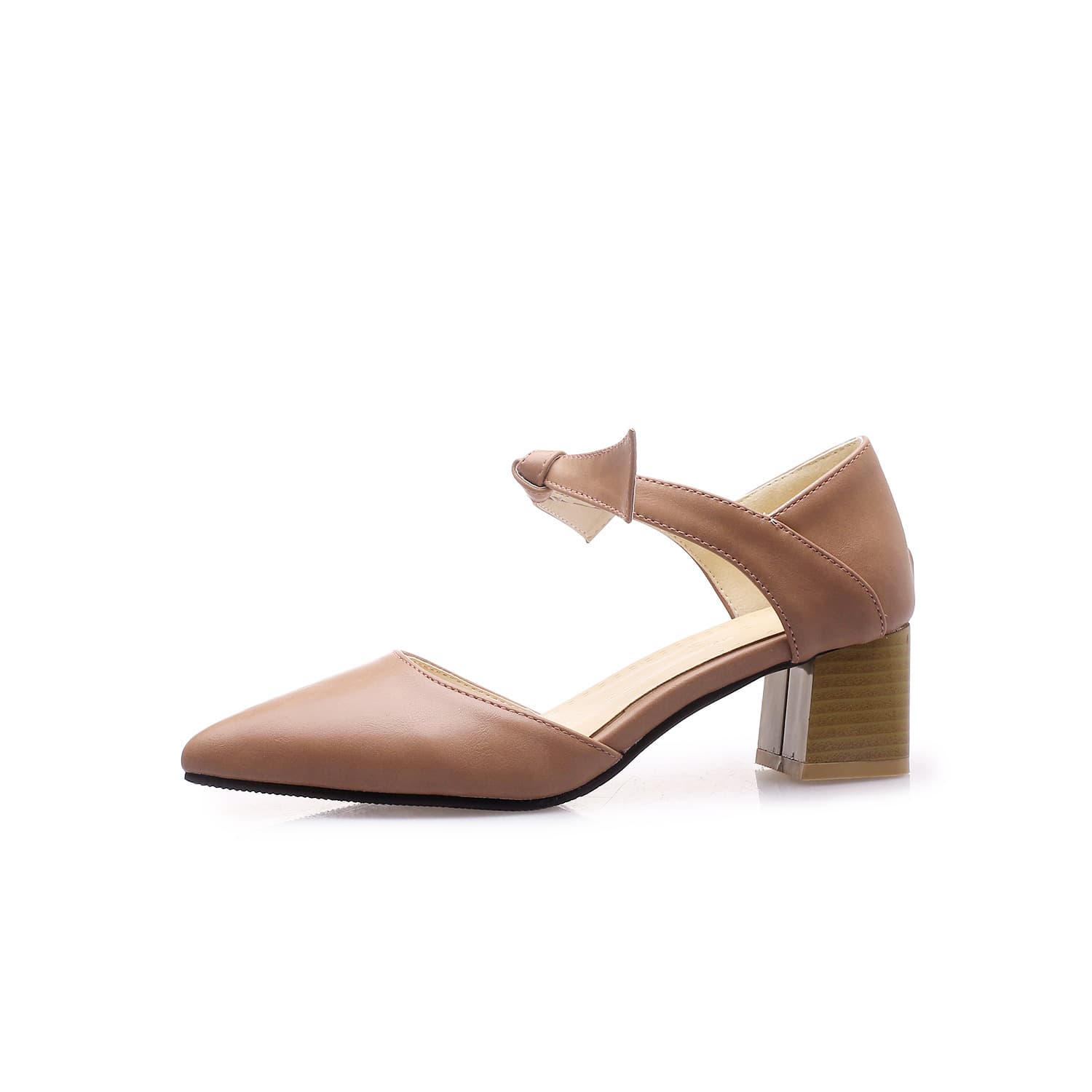 Spring/Autumn Pointed Toe Chunky Heel Sandals for Women, Large Size 32-52, Cross-Border Product