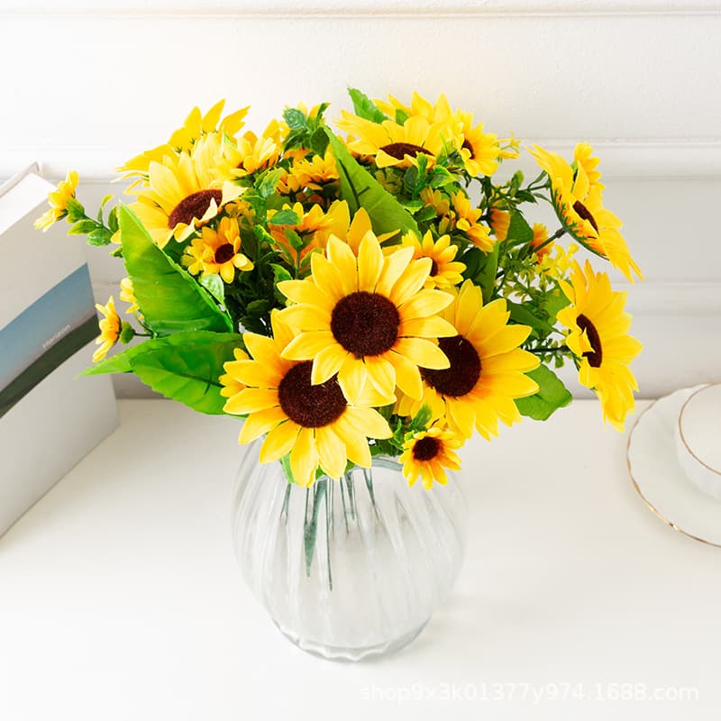 Lily of the Valley Artificial Flowers, Sunflowers, for Event Decoration, Plant Wall Decor, Fake Silk Flowers