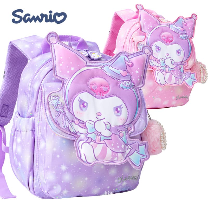 Sanrio Kuromi Backpack for Children Girls Kindergarten Leash Backpack 2-4 Years Old Small Class Preschool New