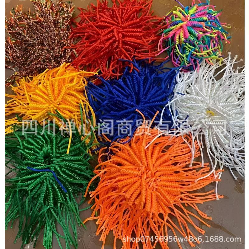 Tibetan Decorative Accessories, Vajra Knot Pendant, Tibetan Three-Color Knots in Fine/Thick Threads, Small Cordyceps Car Hanging Ornament in Five Colors