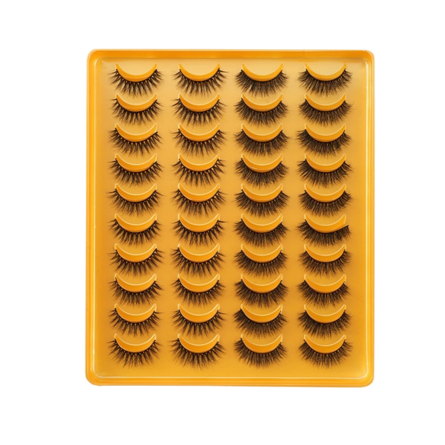 20 Pairs of Fluffy, Thick, Multi-Layered, One-Piece Mink Hair False Eyelashes for European and American Cross-Border Trade