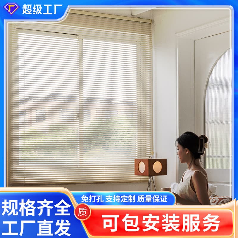 Blinds No-drill Aluminum Alloy Kitchen Bathroom Waterproof Roller Blinds High Blackout Office Electric Blinds