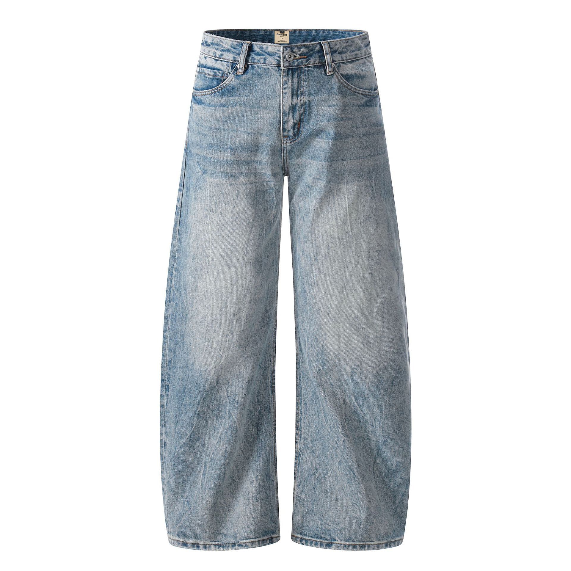 Washed and distressed denim jeans customization for European and American cross-border trade pants custom clothing factory OEM ODM sampling and pattern making