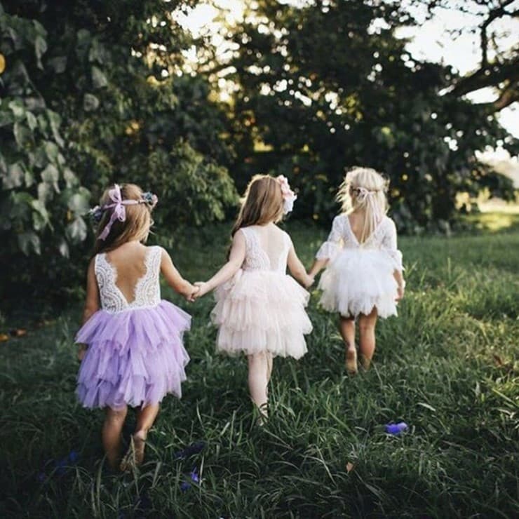 Children's Clothing 2021 Summer New Girls Dress Lace Vest Dress Girls Tulle Puffy Dress Princess Dress