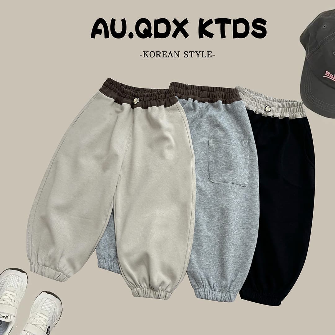 New autumn/winter loose-fitting casual cotton pants for babies, sports pants, girls' sweatpants, outerwear pants, fleece-lined trendy kids.