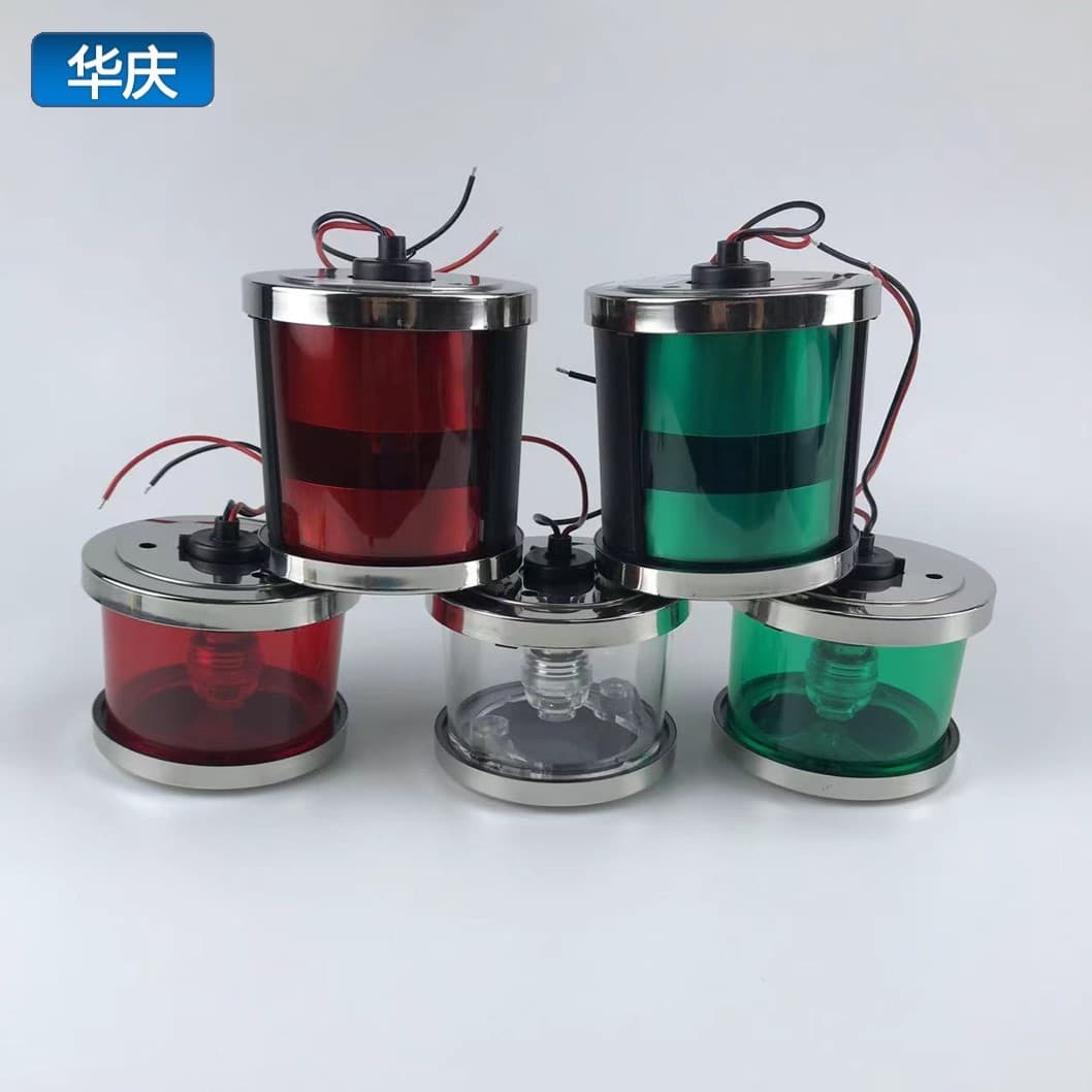 Stainless steel thickened marine single-layer navigation signal light starboard light LED port light mast light anchor light manufacturer source
