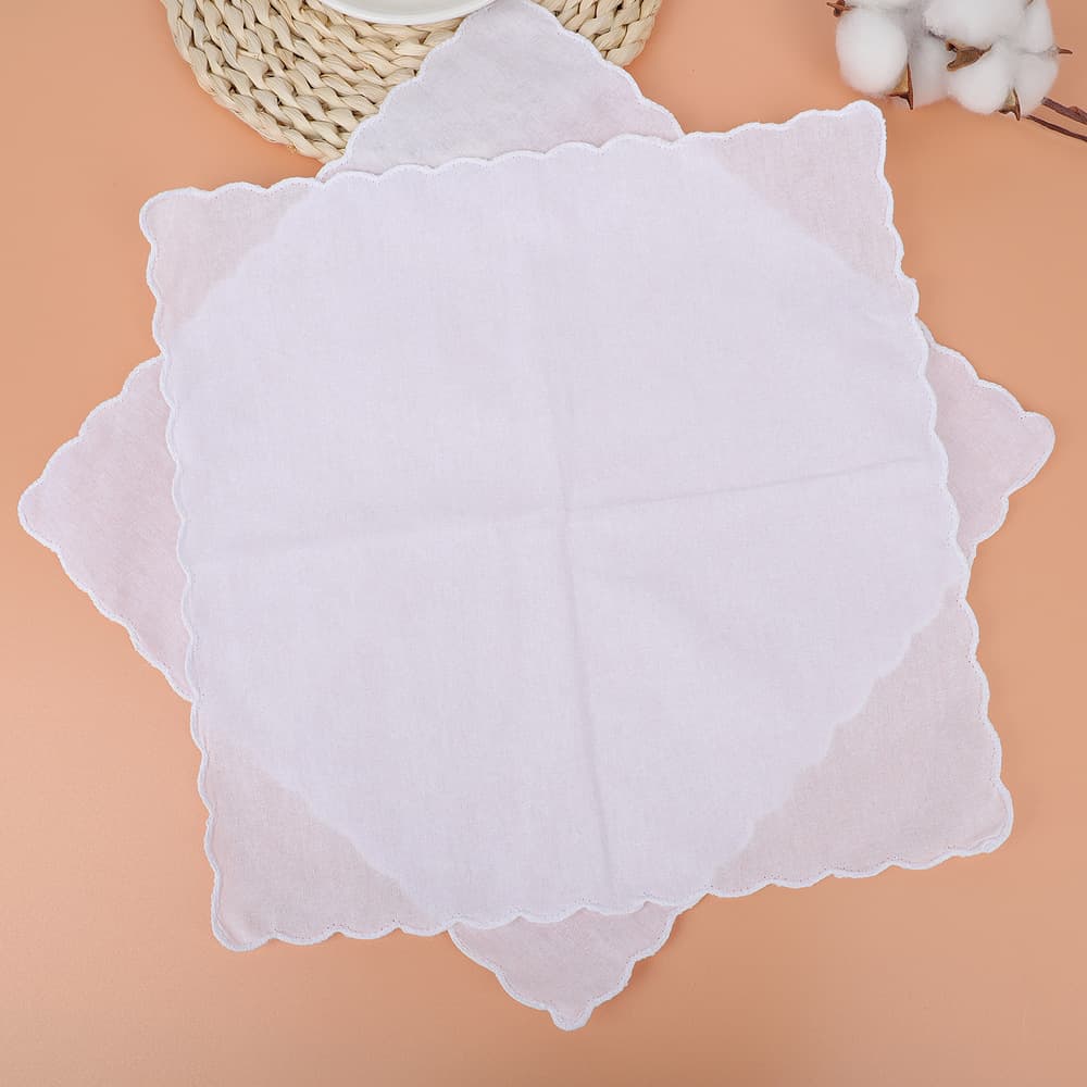 30cm serrated edge pure cotton white handkerchief, kindergarten drawing DIY tie-dye decoration, cross-border pure cotton white square scarf, 30 count