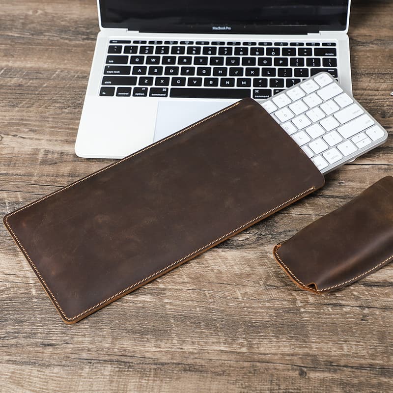 Retro Crazy Horse Leather Apple Magic Keyboard Cover, Handmade Anti-Drop Genuine Leather Laptop Keyboard Protector Wholesale