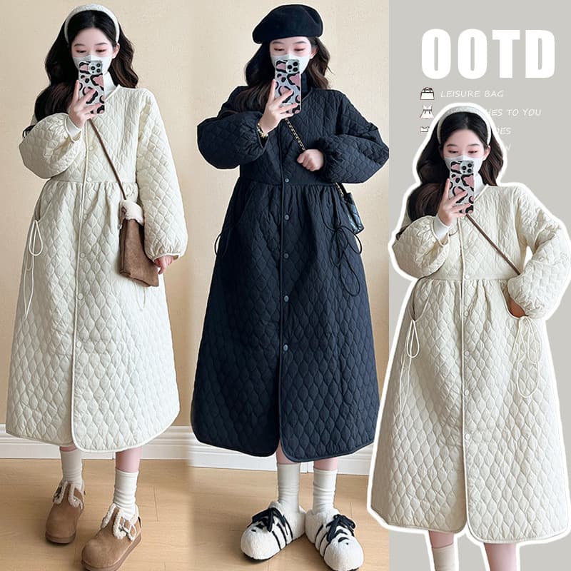 Maternity Wear Fall Winter 2024 New Cotton Coat Outerwear Autumn Winter Dress High-End Maternity Outfit Cotton Jacket for Women