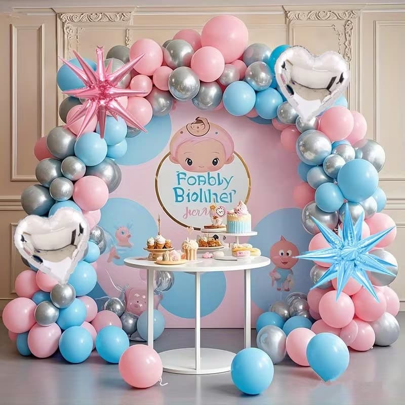 Amazon Gender Reveal Baby Balloon Blue Pink Balloon Chain Boy Girl Baby Shower Balloon Set