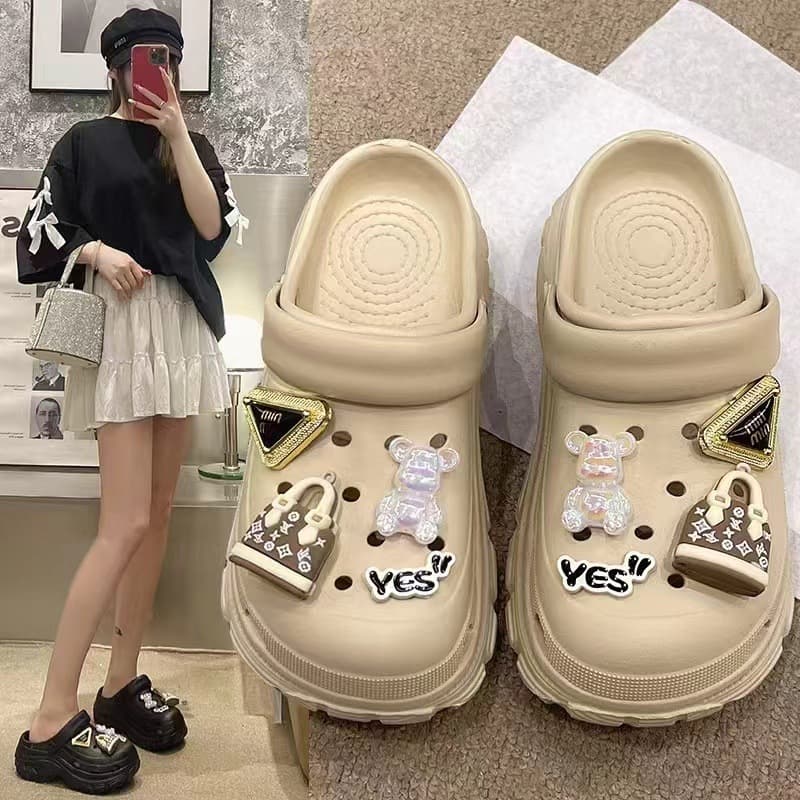 118-6 Summer Outerwear Non-slip Thick-soled Heavy-duty EVA Clogs for Women