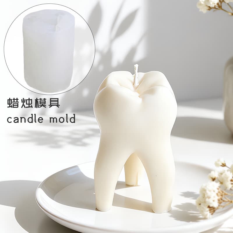 DIY Large Tooth Aroma Candle Plaster Mold, 3D Resin Decoration Diffuser Stone Silicone Mold