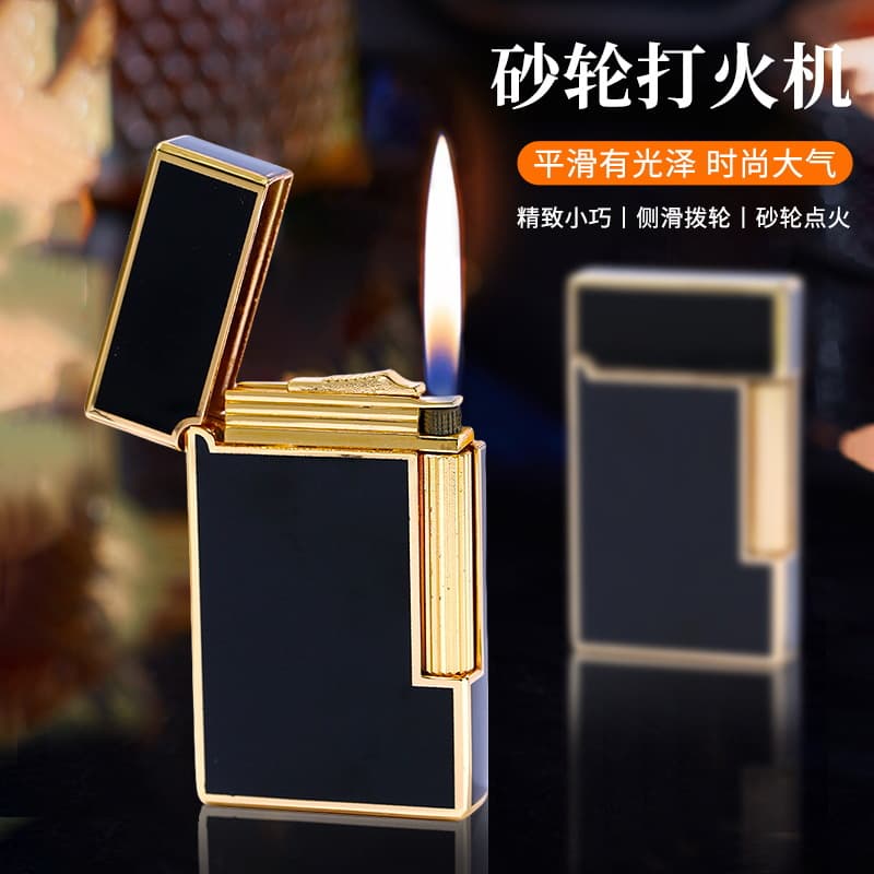 High-End Retro Metal Grinding Wheel Lighter, Premium Light Luxury Windproof Zinc Alloy Lighter, Customizable Direct Sale