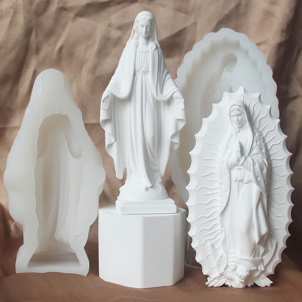 Western Nun Gypsum Candle Angel Figurine Silicone Mold DIY Fondant Chocolate Mold