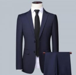 Groom Suit Set Men's Wedding Two-Piece Suit Slim Fit Formal Dress Elegant Solid Color Suit Men's Wedding