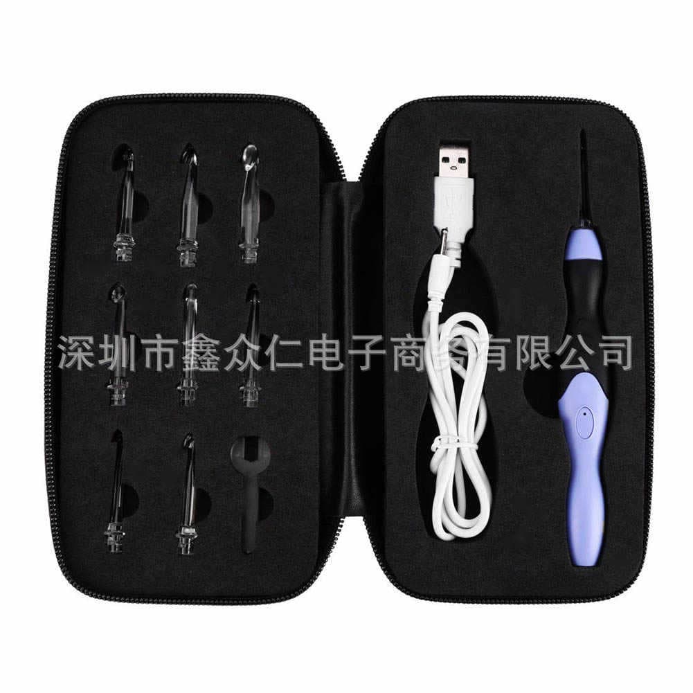 Luminous crochet set storage bag Rechargeable crochet protective box LED crochet set storage bag EVA packaging