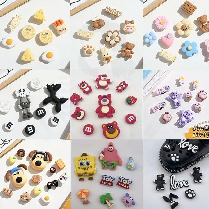 Crocs diy accessories shoe accessories adapted shoe flower shoe buckle decoration transparent cartoon cute boy girl shoe flower