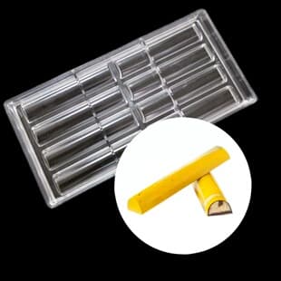 8-Cavity Long Stick Semi-Circle Chocolate Mold, PC Plastic Chocolate Bar Baking Creative Mold