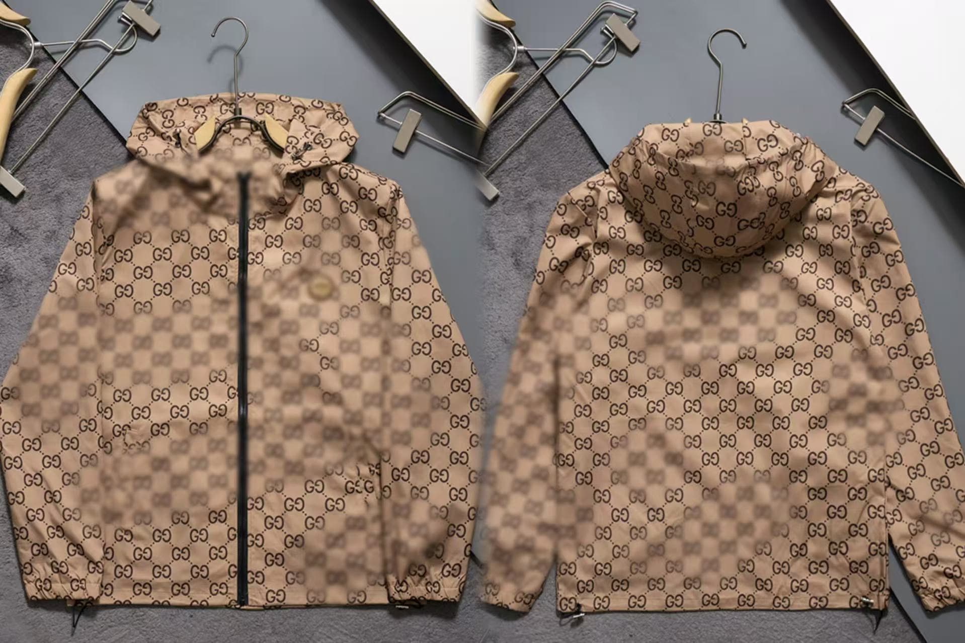 26 High-End Jacquard Jacket for Men and Women, Spring/Autumn Windproof Hooded Coat, European and American Cross-Border Hot-Selling Item in Stock