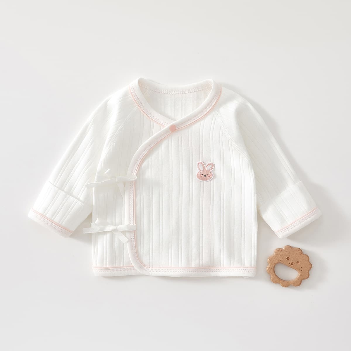 Size 52 Baby Half-Back Shirt, Class A Cotton Newborn Monk Style Top, 0-3 Months, Spring/Autumn/Winter