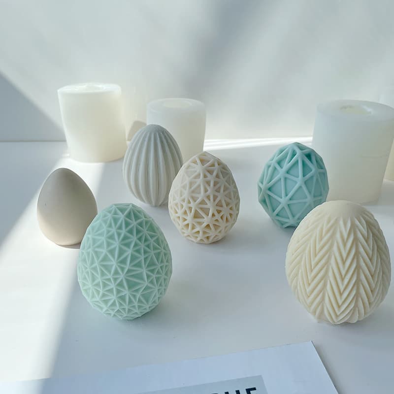 Easter Egg Candle Molds Set DIY Aromatherapy Plaster Soap Oval Egg Silicone Mold Wholesale