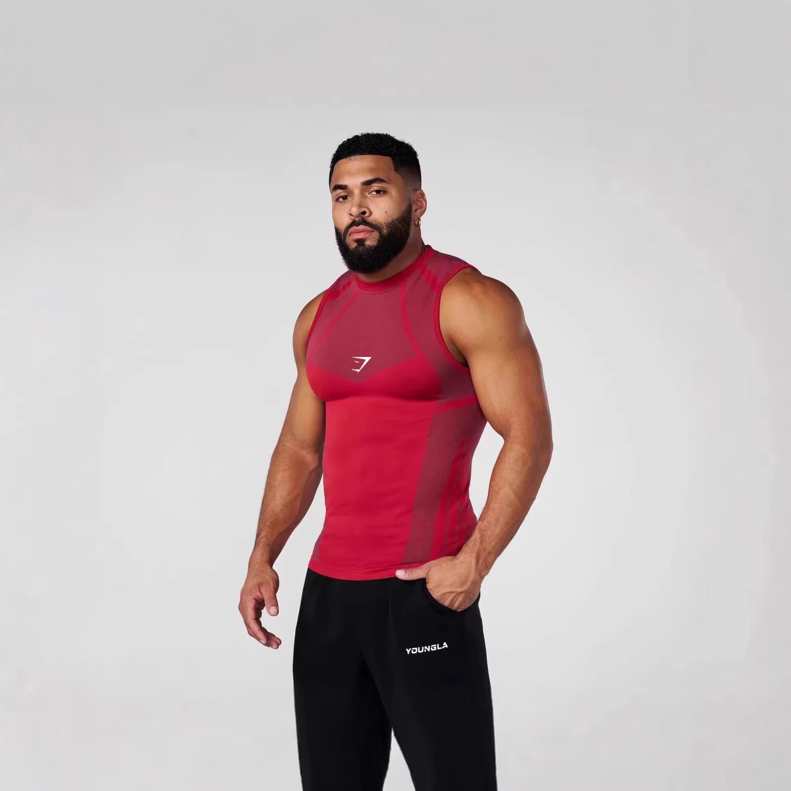 GYMSHARK New Workout Vest Tight Fit High Elastic Training Top for Men Running and Muscle Fitness