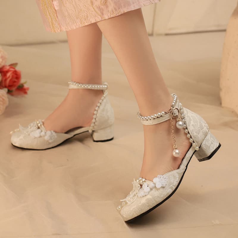 New Girls Sandals Middle and Big Kids Shoes Little Girl Student High Heel Princess Shoes Butterfly Lolita Children Sandals