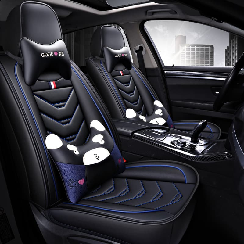 Car Seat Covers All-Season Full Leather Full Wrap Cartoon for Honda Binzhi Civic CRV Fit All-Season Universal Cushion Cover