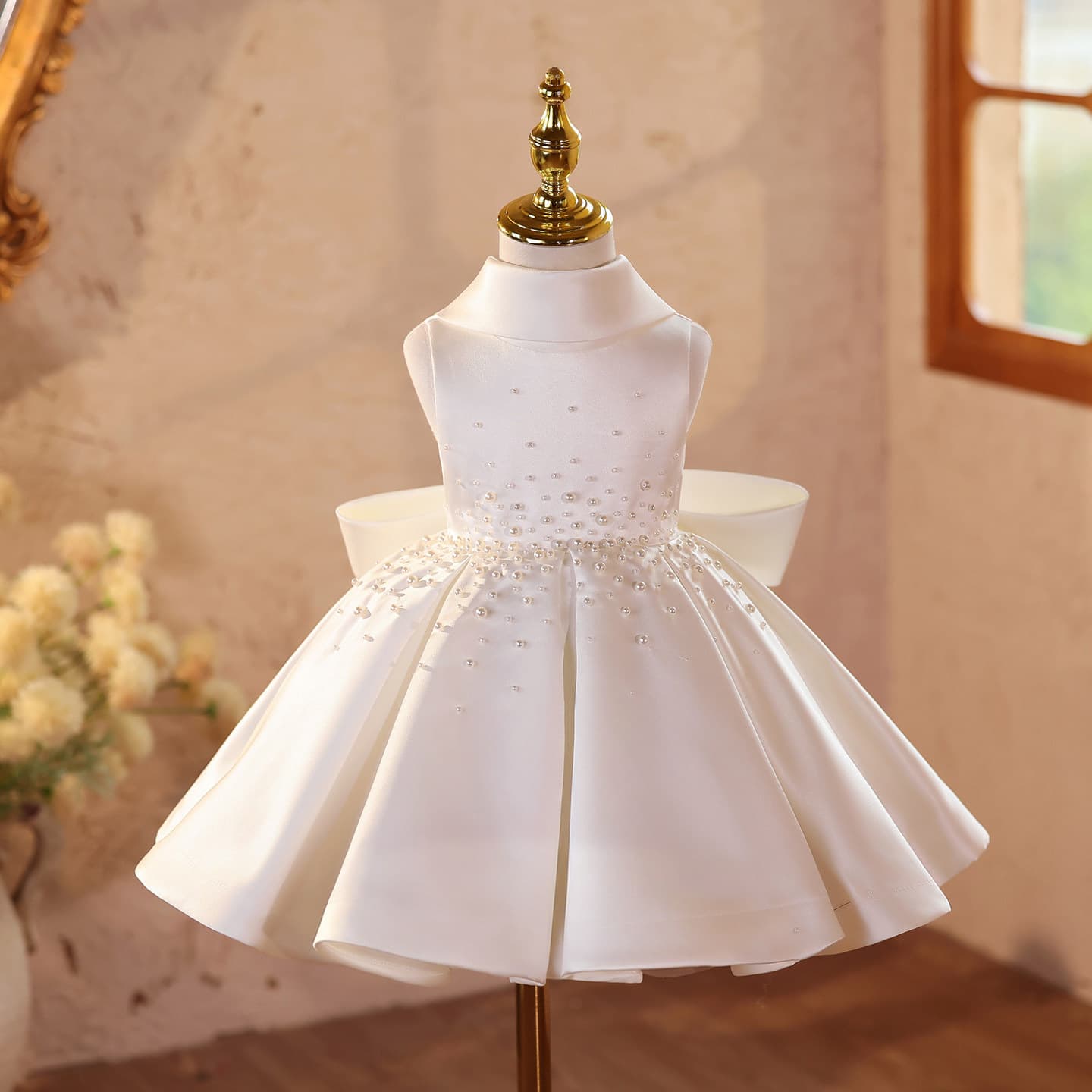 Girl's 1st Birthday Princess Dress, Tutu Skirt for Banquet, Little Host Piano Performance Outfit, Flower Girl Wedding Dress