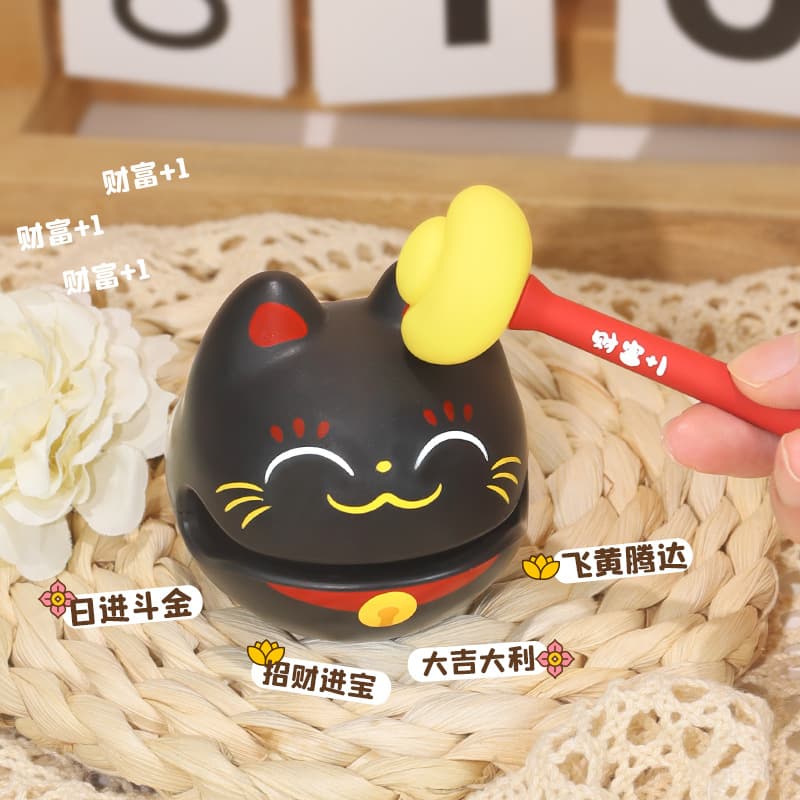 Wealth +1 Small Wooden Fish Office Ornament Stress Relief Zen Cartoon Percussion Toy Merits Mini Decoration Gift