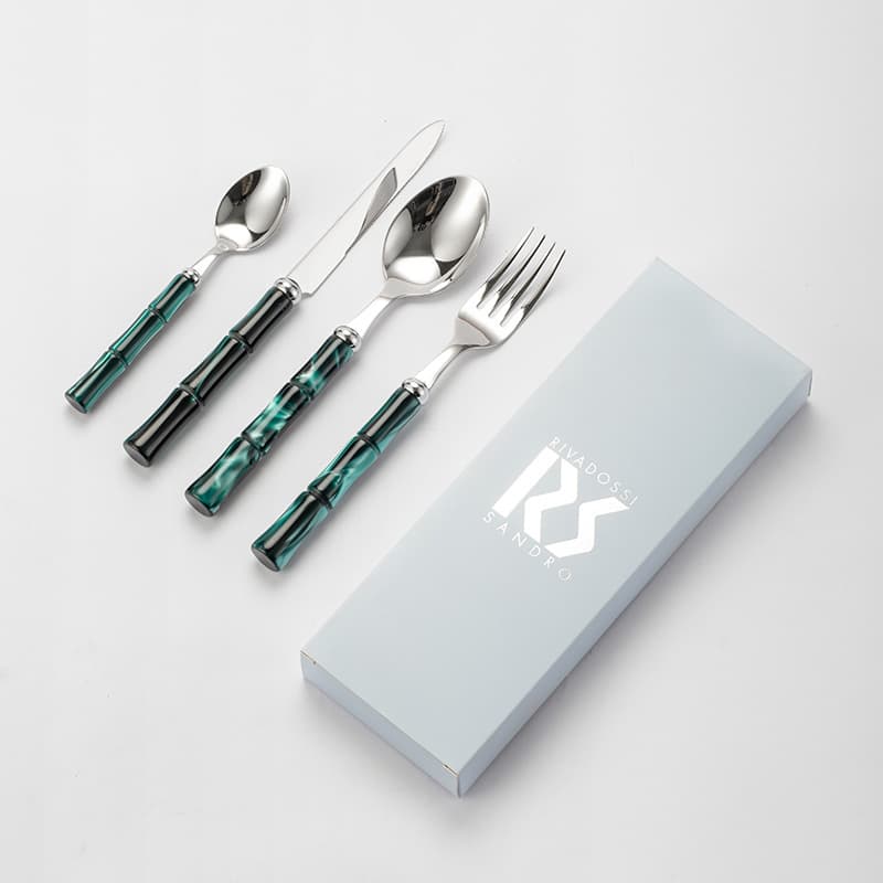 Rivadossi Italian Imported Cutlery Light Luxury High-End Creative Stainless Steel Western Bamboo Joint Spoon Gift