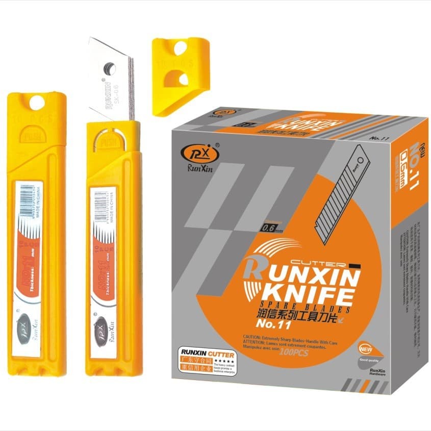 Runxin utility knife blades, 18 mm blades, wallpaper cutter blades, 0.6 mm thick [Factory direct sales]