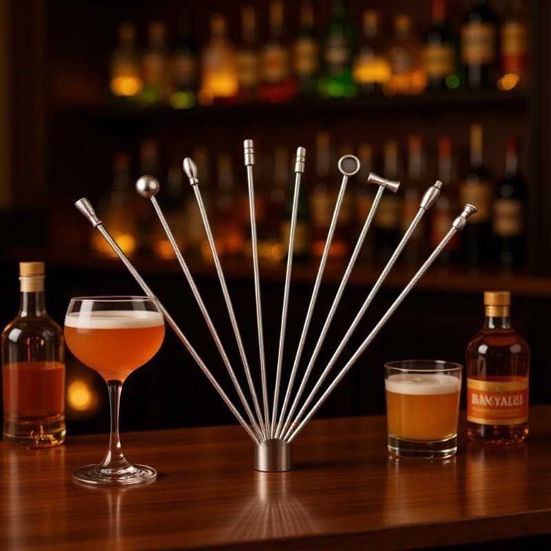 304 Stainless Steel Fruit Pins Cocktail Picks for Bar Cocktail Decoration Creative Fruit Skewers and Wine Forks