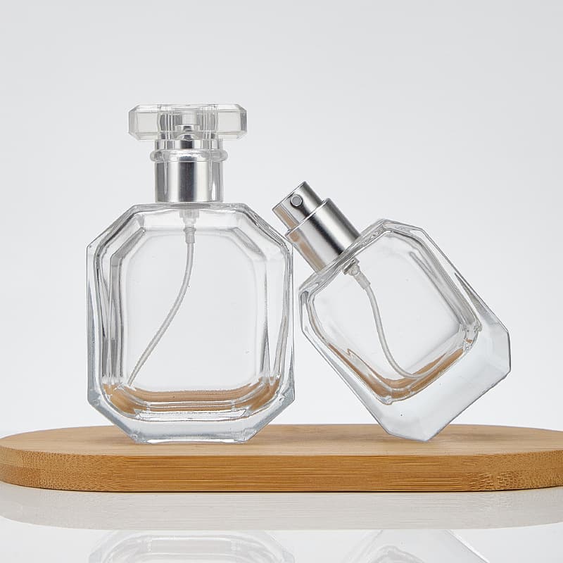 Decant Perfume Bottle Glass Octagonal Spray Bottle Creative Geometric Design Essential Oil Toner Bottle Empty 30ml