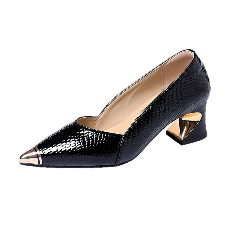 Pointed Toe Shallow Mouth Mid-Heel Women's Shoes High Heel Chunky Heel Dress Shoes 2026 Early Spring Shoes In Stock Ships in 1 Day