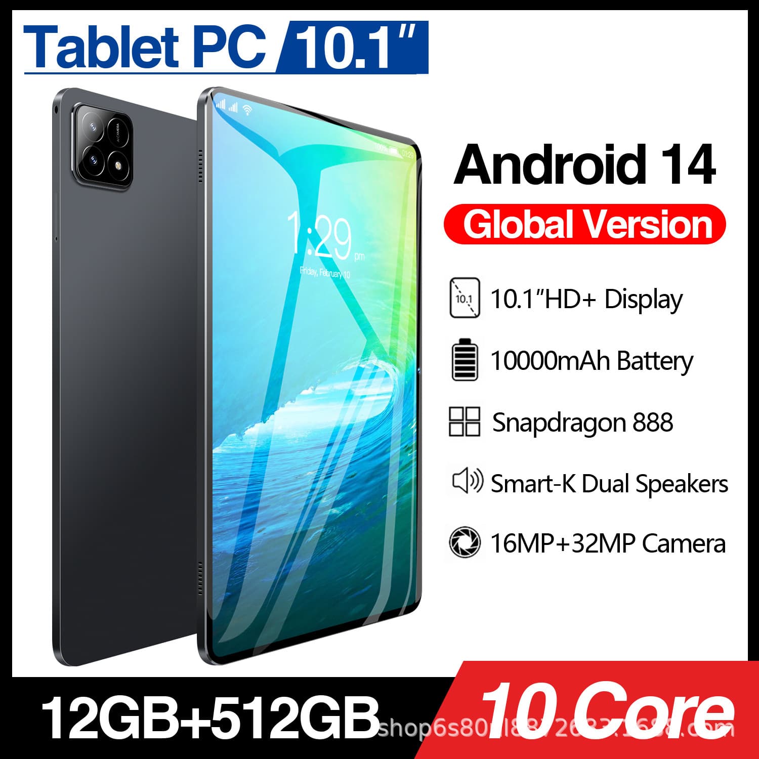 Cross-border hit tablet Pad6S, true 3G, all-in-one with 800MP camera (2+32GB), Android 8.1