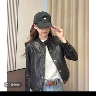 Stand Collar Small Leather Jacket for Women 2025 Spring/Fall New Bestseller Versatile Biker Jacket Short Top PU Leather Jacket