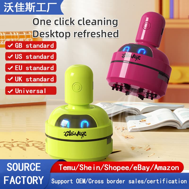 Cross-border Desktop Vacuum Cleaner for Students, USB Rechargeable Mini Dust Cleaner for Eraser Shavings and Paper Debris