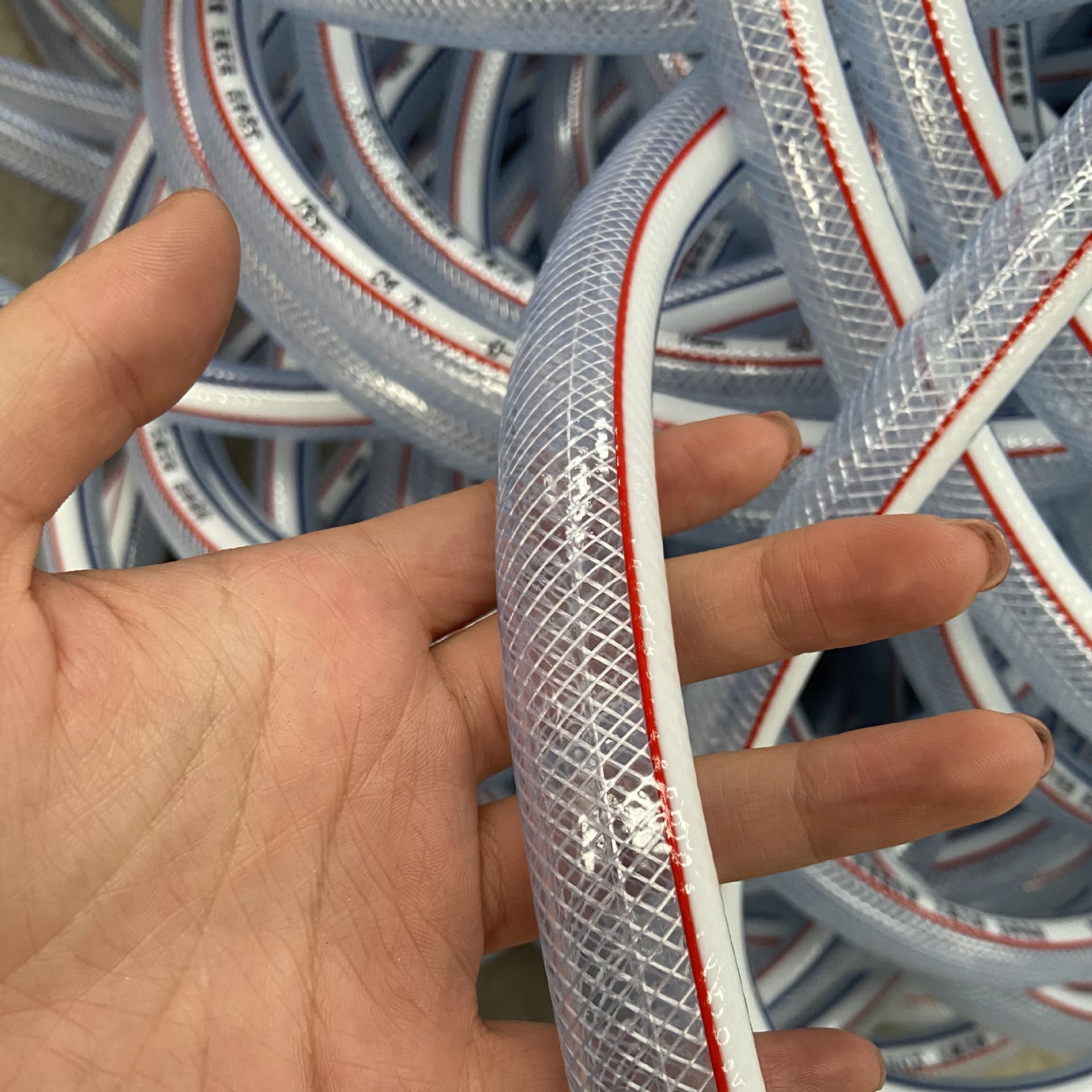 PVC Fiber Reinforced Hose, Garden Irrigation Mesh Tube, Plastic Transparent Drain Hose, Snake Skin Garden Pipe Tube